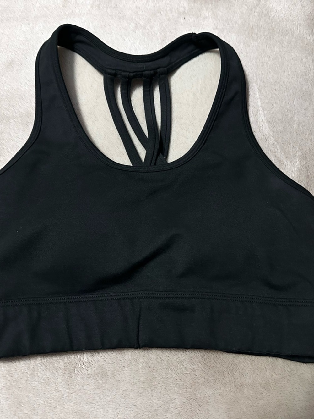 Bombshell Sportswear Black Strappy Racerback Sports Bra Medium